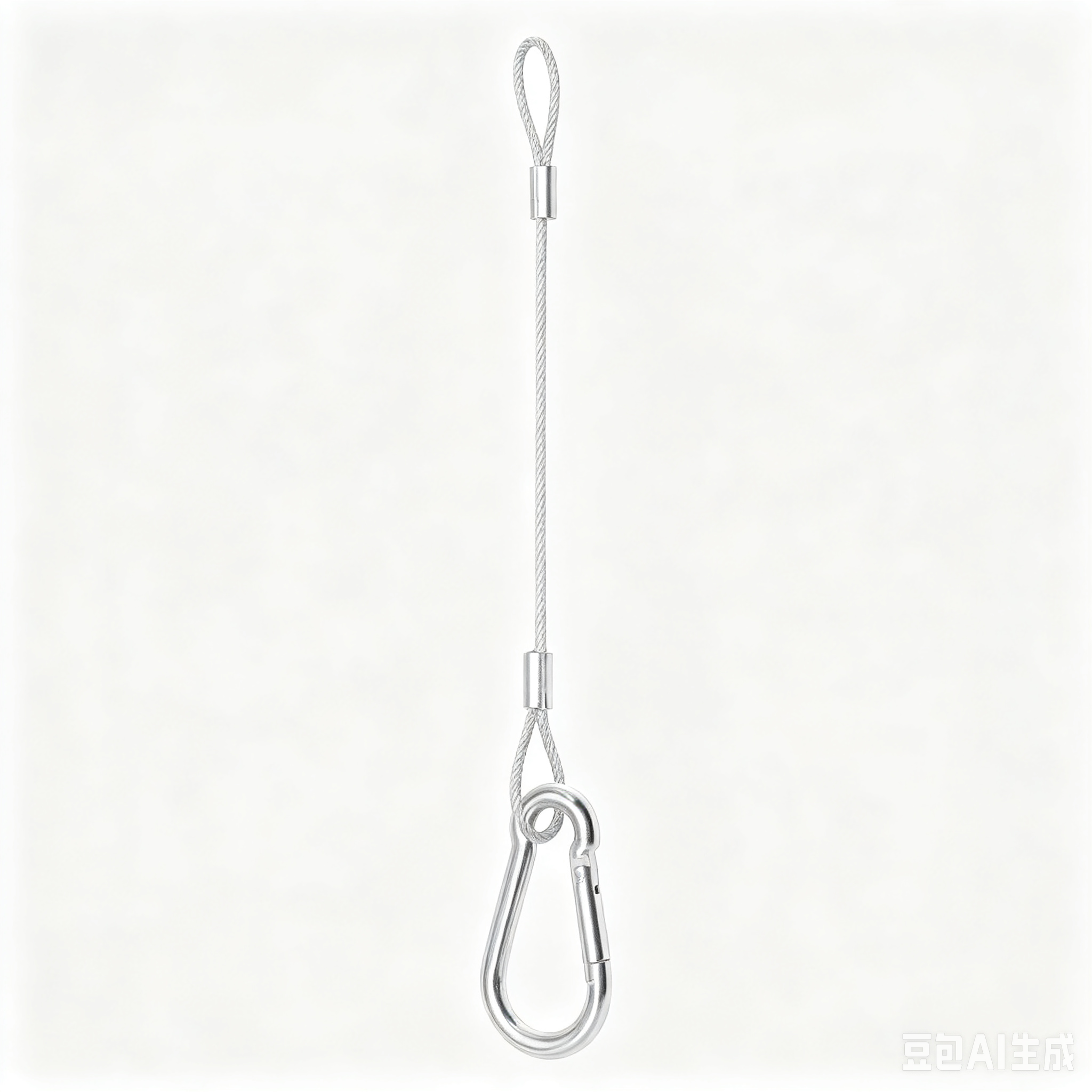 Safety Stainless Steel Wire Rope Sling With Carabiner Lighting Accessories