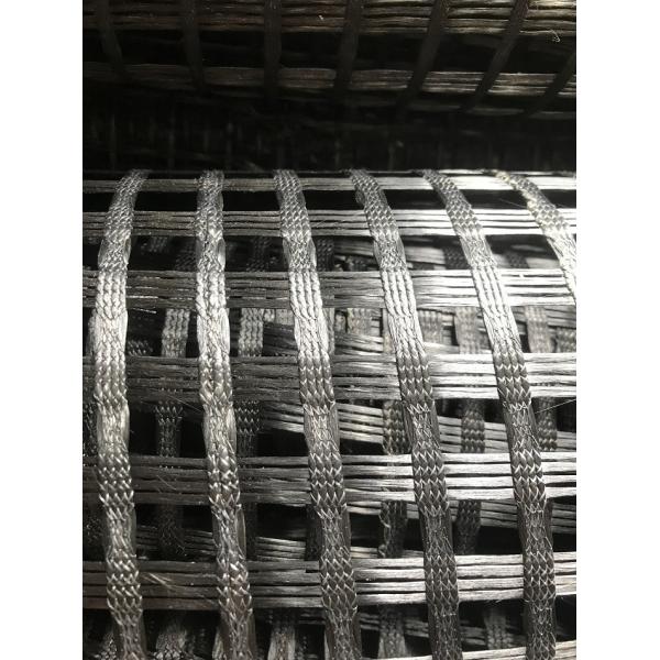 Revestimiento de asfalto autoadhesivo de fibra de vidrio Geogrid 50KN Para pavimentación de carreteras Refuerzo de carreteras