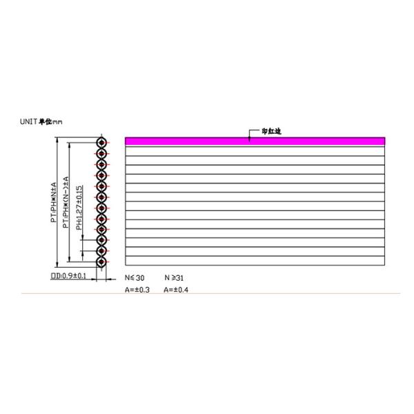 Кабель AWG 1.27mm PVC женский мужской 28 гибкий плоский