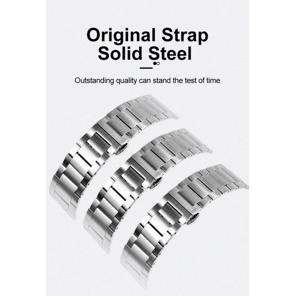 Solid Stainless Steel Watch Band · Compatible With Smartwatches
