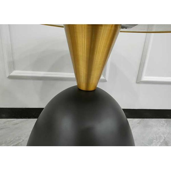 Rock Slab Inlaid Black Powder Coated Metal Frame Coffee Table Modern