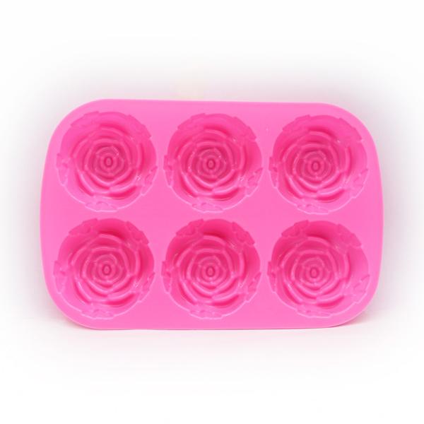 Rose Flower Shape Chocolate Mould for Silicone Cake Decoration Baking in Rose Red 3D