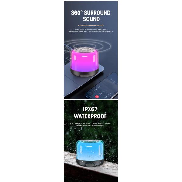 New Arrival Portable Led Light Music Speaker True Wireless Stereo Outdoor Battery ABS Mini Bt Speaker