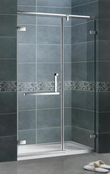Economic Frameless Hinged Shower Screens  8MM Clear Tempered Glass SGCC Certification