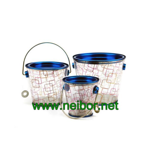 custom Logo printing cone shape clear PVC bucket PVC pail with opener,tapered plastic pail