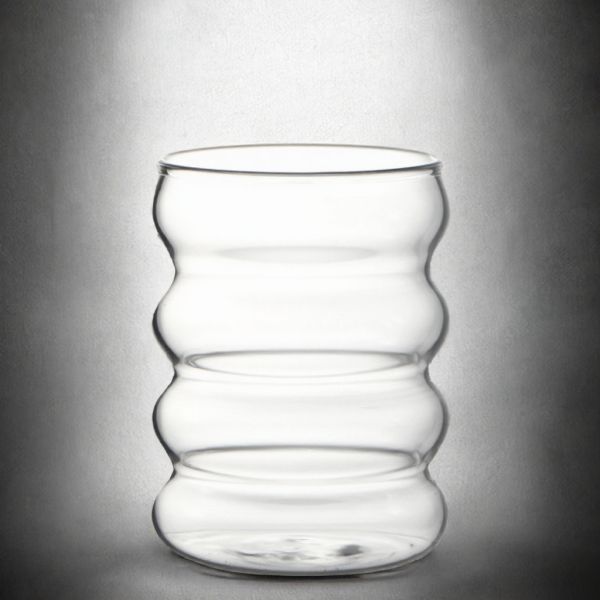 Ripple High Borosilicate Glass Drinkware Cups Colored For Milk Coffee Tea Water Design