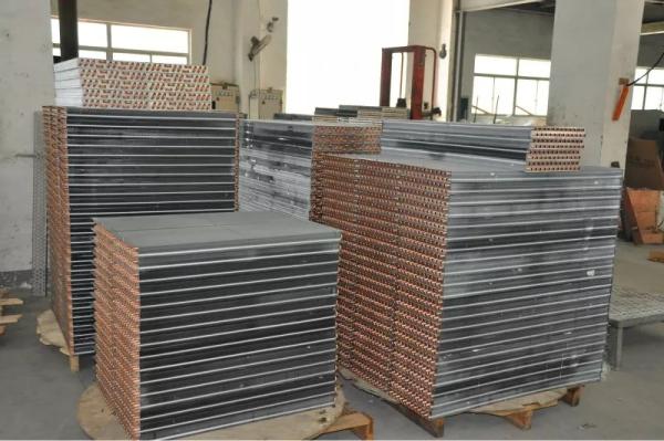 Refrigeration Finned Tube Condenser Copper Tube Aluminum Foil Golden Color