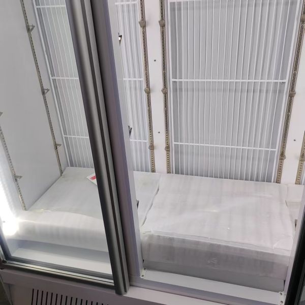 Freestanding Upright Showcase Freezer Merchandiser Two Glass Door Freezer