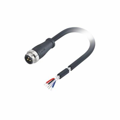 Homem Unshielded terminado dobro do PVC PUR do código 1m de M16 3 Pin Connector A ao cabo fêmea