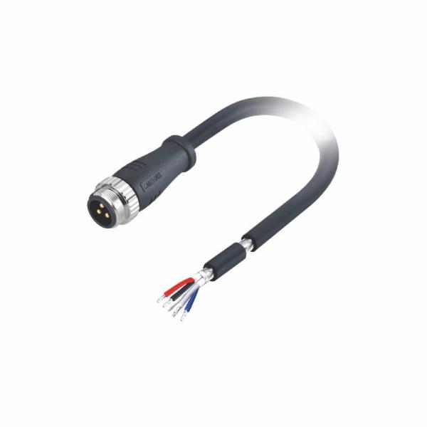 Homem Unshielded terminado dobro do PVC PUR do código 1m de M16 3 Pin Connector A ao cabo fêmea