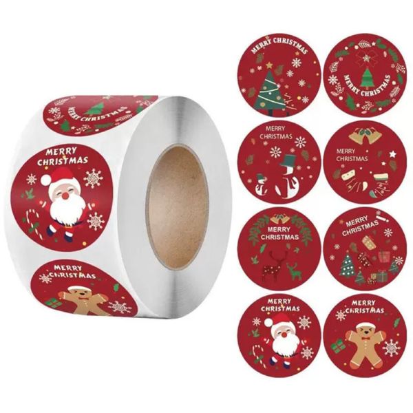 Personalised Round Merry Christmas PVC Label Sticker Labels For Card Gift Envelope Box