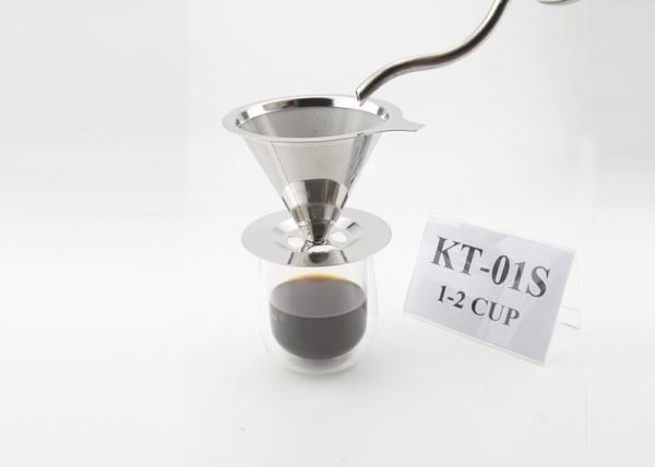 Reusable Stainless Steel Paperless Coffee Dripper With Cup Stand ,  Eco - Friendly