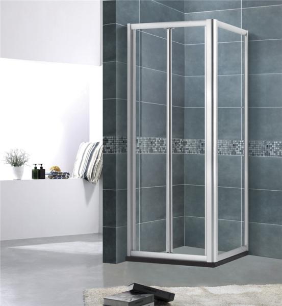 More Entrance Space Aluminum Alloy  Shower  Screen Square 5MM Framed  Bright / Matte Silver