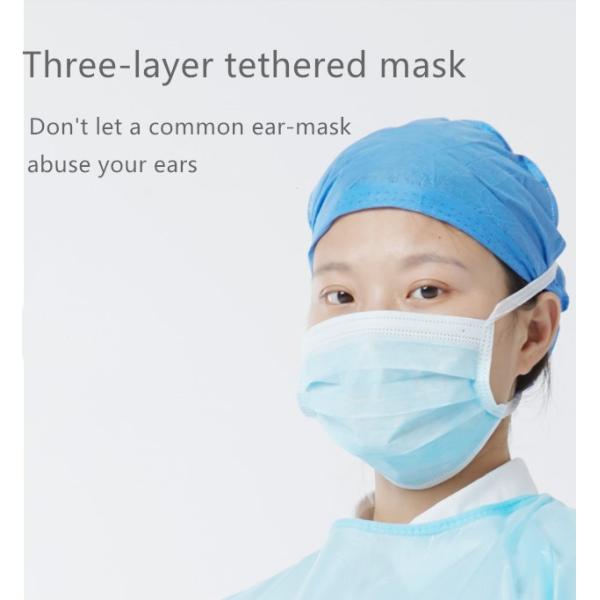 Blue Dispsoable Medical Mask 3 Ply Anti Dust Melt Blown Surgical Mouth Mask