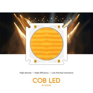Professional 200W+200W Grade High Power Bi Color COB LED Chip 55X55MM 72-76V COB Warm COOL White for Advertising Film Lighting