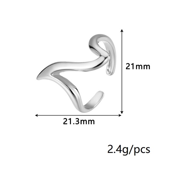 Fashion New 18K Gold Plated Stainless Steel Open Ring With Adjustable Size and a High End Irregular Jewelry Rings