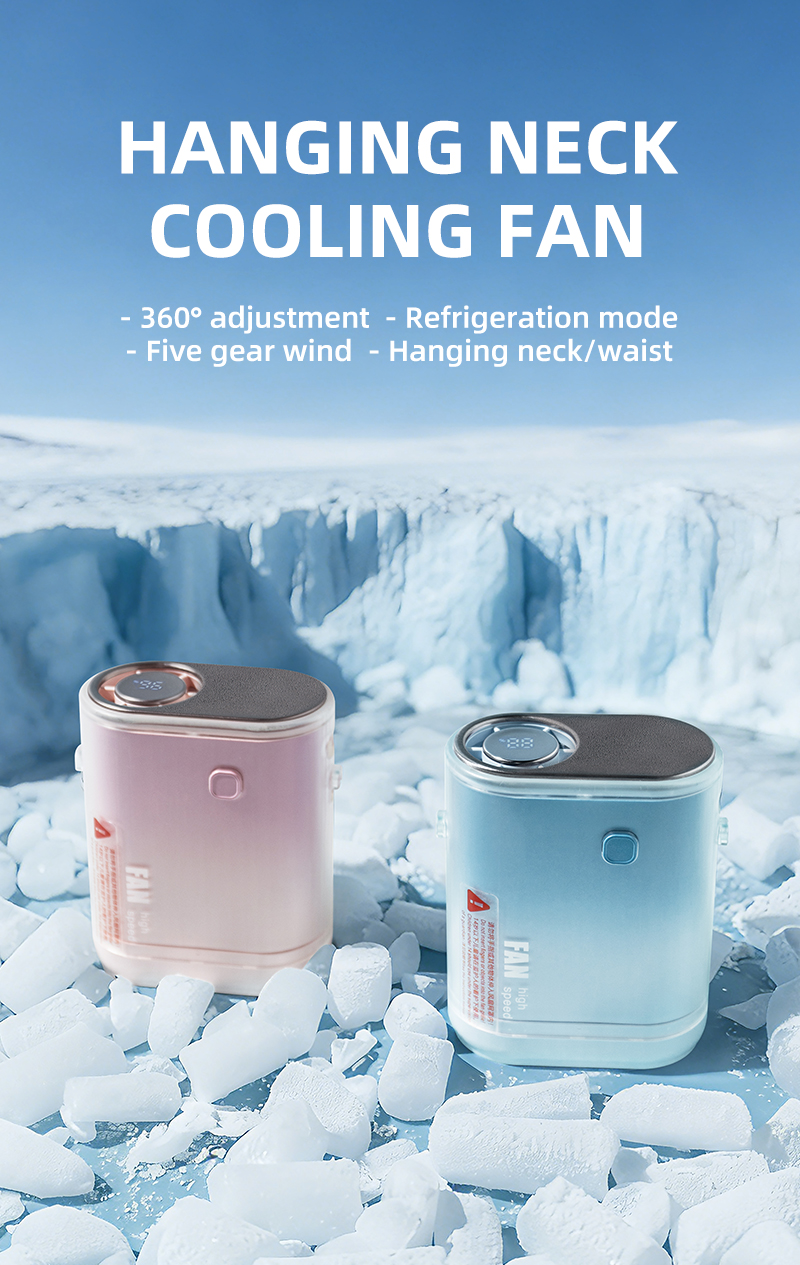 Factory Direct Wearable Neck Waist Cooling Fan Gradient Color Support Custom Logo & Color Box Best Christmas Holiday Gift