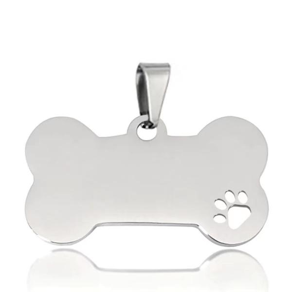 Stainless Steel Dog Name Tags Silver Blue Dog Id Tags Engraved