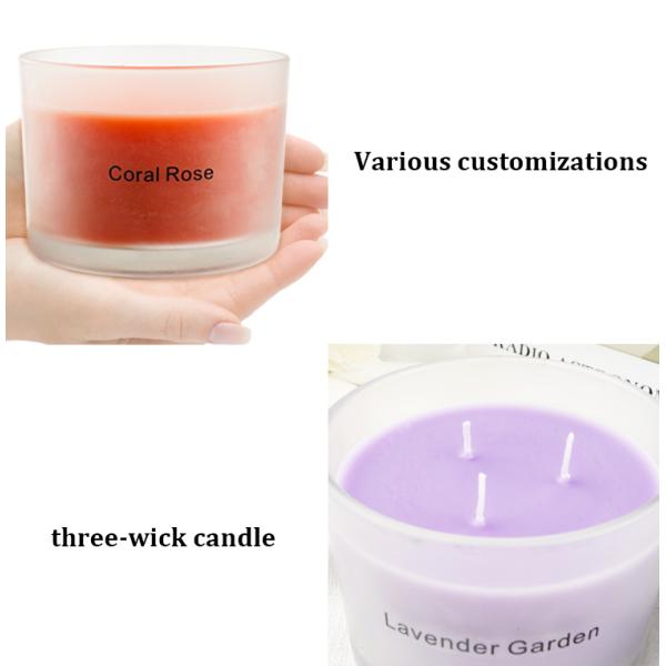 Christmas Glass Jar Scented Fragrance Candles Natural Soy Wax And 3 Wicks