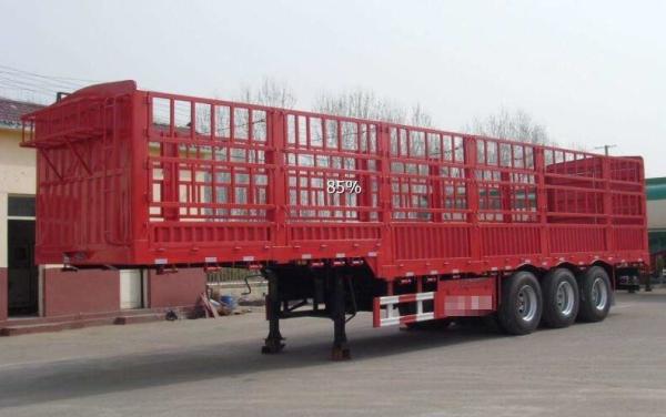 40 Tons Side Wall Livestock Semi Trailers Three Axle High Strenth Steel Material