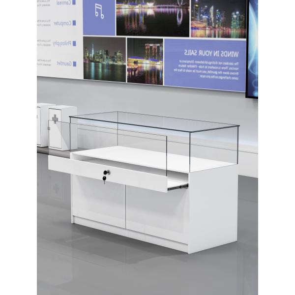 Full Vision Glass Retail Display Case Tempered Glass Counter For Jewellery Shop