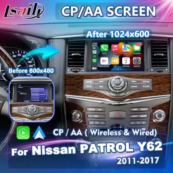 Lsailt Wireless Android Auto Multimedia Carplay Screen for 2011-2017 Nissan Patrol Y62