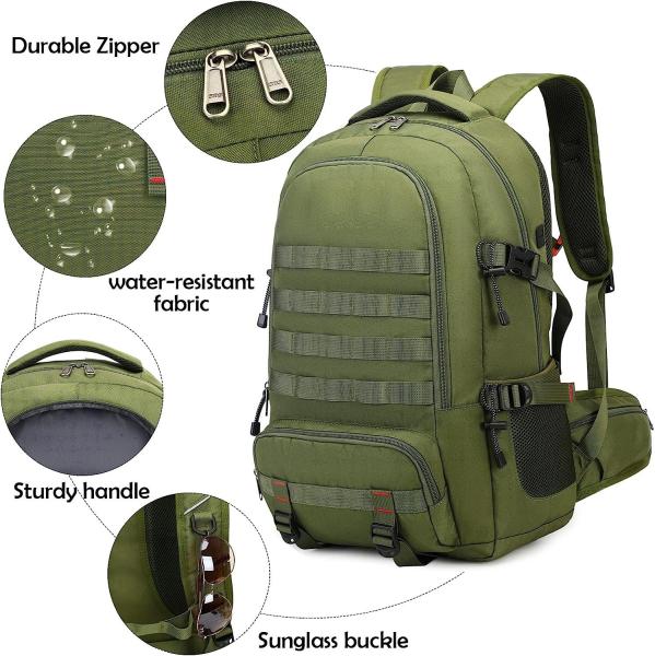 Hiking Camping Backpack 40L, Lightweight Rucksack Men Women Outdoor Sport Trekking Traveling Daypack
