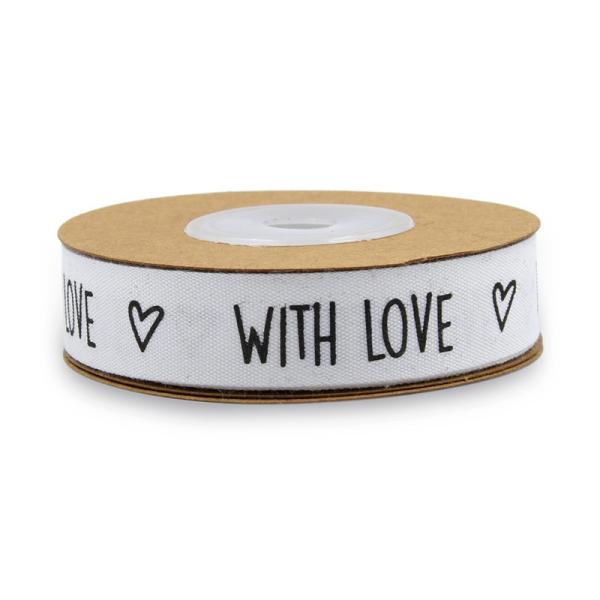 Custom Printed Cotton Ribbon 15mm*10m White Gift Packing Ribbon
