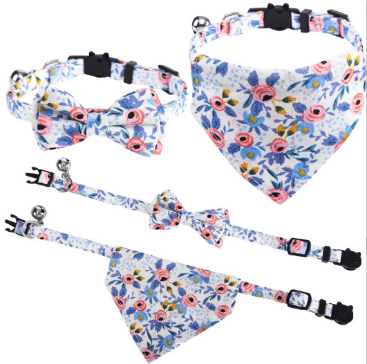Изготовленный на заказ регулируемый флористический воротник котенка любимца с натянутым луком и пряжкой металла Bandanas