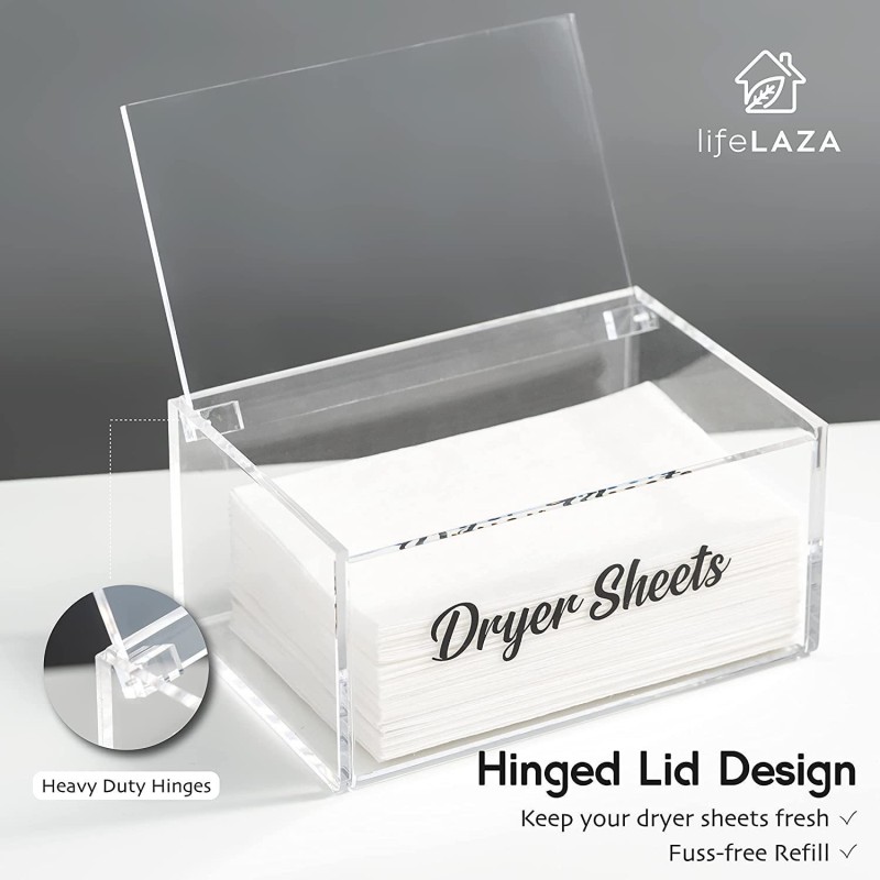 Multi-function Modern Plastic Container Storage Box Dryer Sheet Holder Dispenser for Kitchen Laundry Room Organization