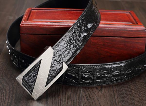 Factory price fashion casual belt stainless alloy buckle crocodile belts