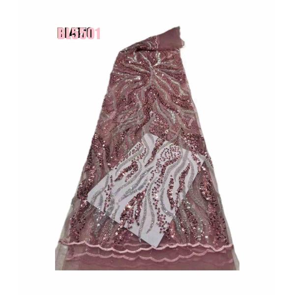 luxury Europe Wedding Party Dress Bridal Dress Fabric High Quality Beaded Austria Embroidery  French Tulle Lace with Sequins