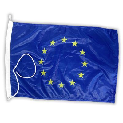 2x3 pieds drapeau de l'Union européenne brillant en polyester en toile Tête et corde personnalisés
