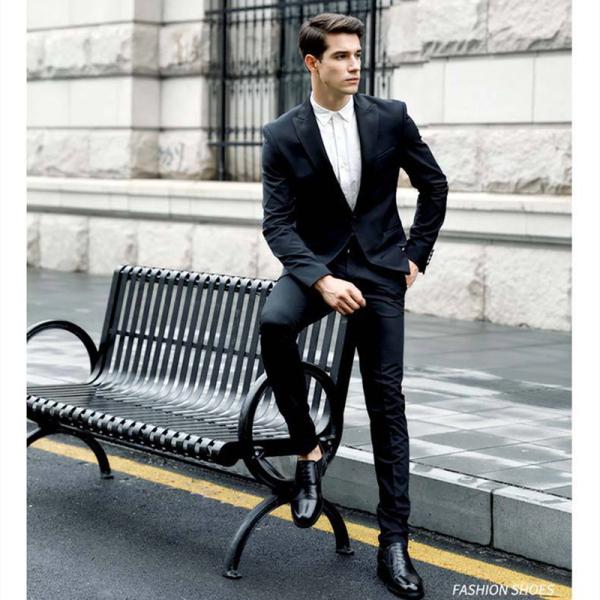 Pigskin Lining Military Dress Shoes Lightweight Grainy Business Leather Shoes