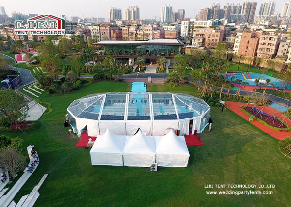 Outdoor Clear Wedding Party Tent With Chairs And Tables Wind Loading 100km / Hour