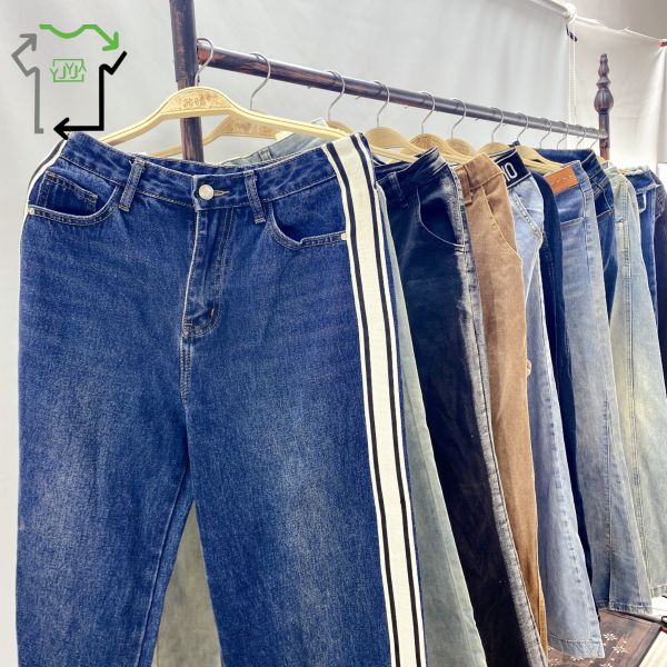 Slim Fit Versatile Second Hand Jeans Grade A Mixed Styles Sizes Polyester Cotton Material