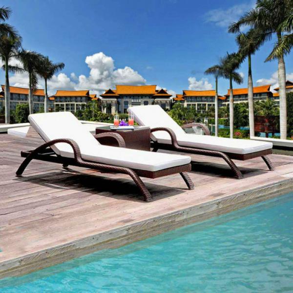PE Rattan Outdoor furniture sun lounger chaise lounge chair for Swimming Pool Diving deck chair Sea lounge sofa