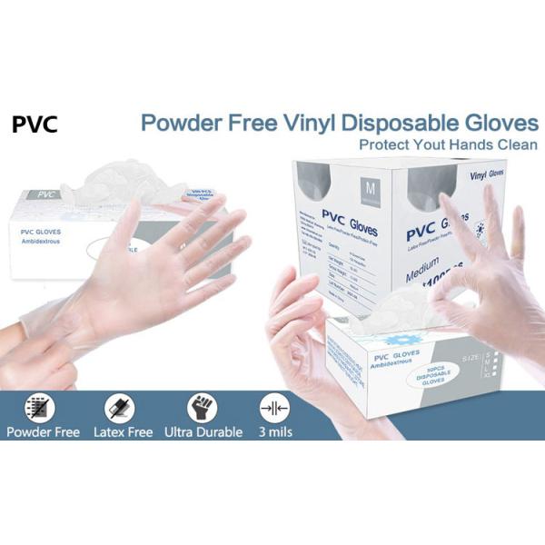 Pvc Anti Skid Wear Resistant Disposable Gloves Bulk For Beauty Salon Food Handling Use