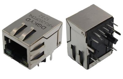 Metal shielded cat6 rj45 connectors , 1000 Gigabit female rj45 modular jack