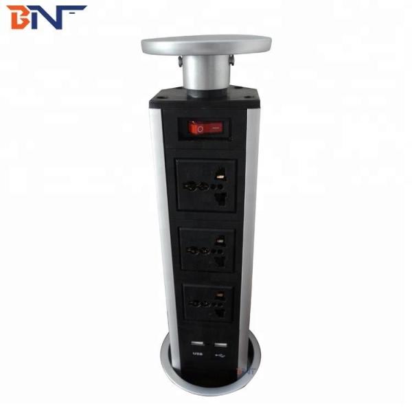 110 V~240 V Kitchen Pull Up Socket with USB Charger for Table Pop Up Outlets
