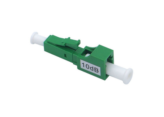 1310 / 1550nm E2000 Stepped Attenuator , LC APC Green 10db Attenuator