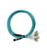 Cable de fribra óptica MPO de Aqua Color OFNP a la base del LC 12