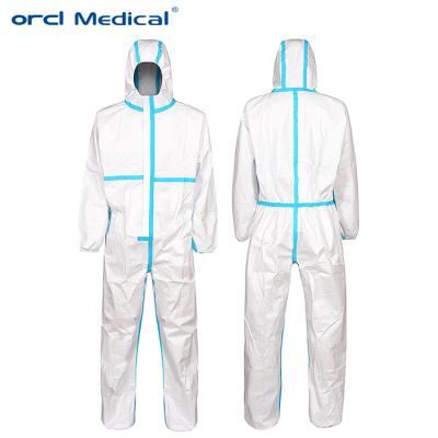 PPE COVID-19 Anti Virus Protective Suit , White Disposable Medical Coveralls