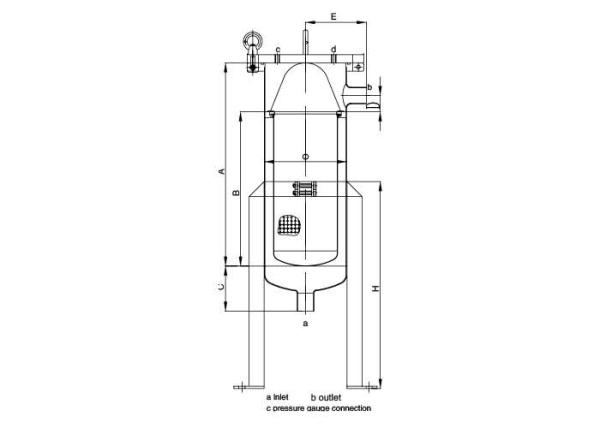 Stainless steel  single bag filter vessel with swing bolt for sugar cyrup 150psi