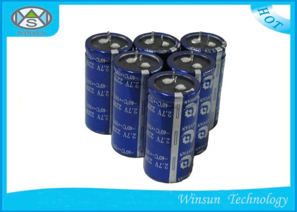 Cylindrical Radial Lead Capacitor , 2.7V 200 Farad Capacitor Low Internal Resistance