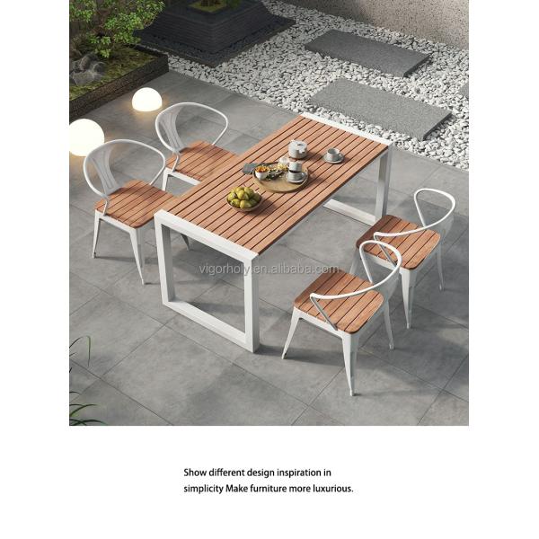 Plastic-Wood Table for Leisure Outdoor Patio Furniture Bench Coffee Table Combination