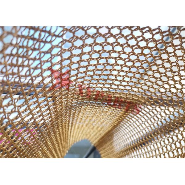1.2mm Wire Golden Metal Ring Mesh Curtain For Interior Partition