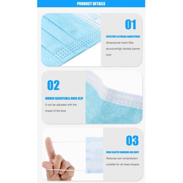 3 Layer Children'S Disposable Face Masks , Kids Respirator Mask Fliud Resistant