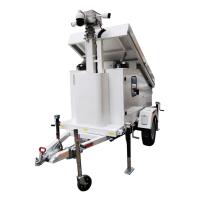 Torre de CCTV solar trailer de câmera solar com mastro elétrico de 7 m para segurança ao ar livre