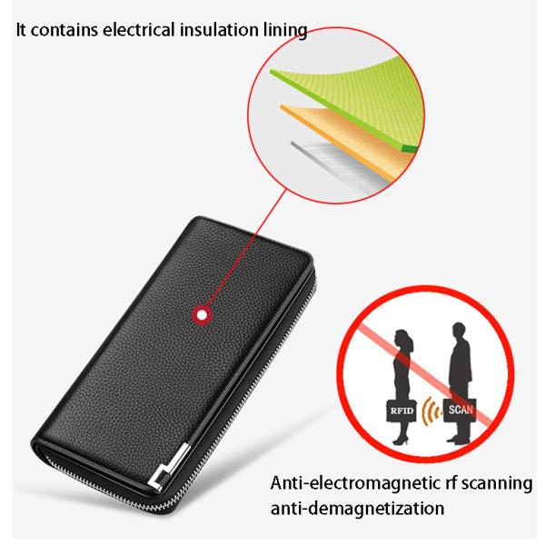 Anti-theft brush multi-position card bag male bank card set credit card holder large capacity long wallet for men